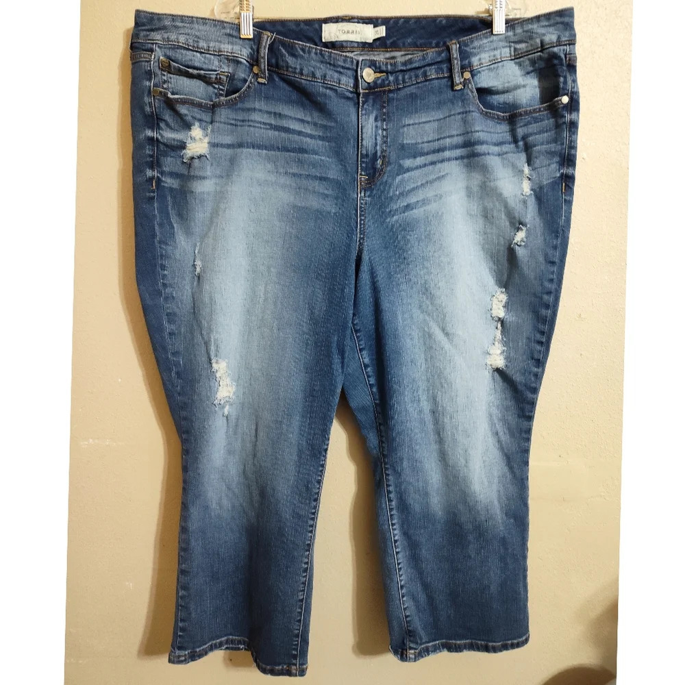 Torrid Skinny Distressed Denim Jeans Size 26